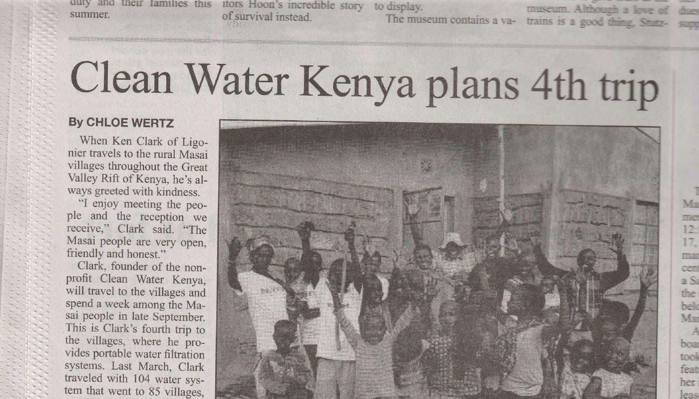 LIgonier Echo Reports on Clean Water Kenya Trip